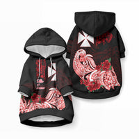 Wallis et Futuna Pet Hoodie Polynesian Floral Tribal LT9 Pullover Black - Polynesian Pride
