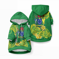 Cook Island Pet Hoodie Polynesian Floral Tribal LT9 Pullover Green - Polynesian Pride
