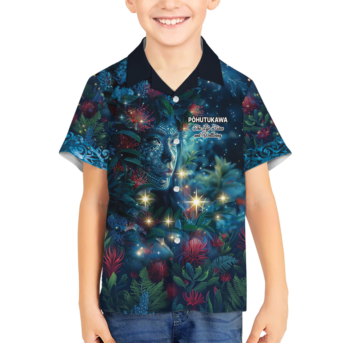 New Zealand Matariki Pohutukawa Family Matching Short Sleeve Bodycon Dress and Hawaiian Shirt Te Mauri te Ora