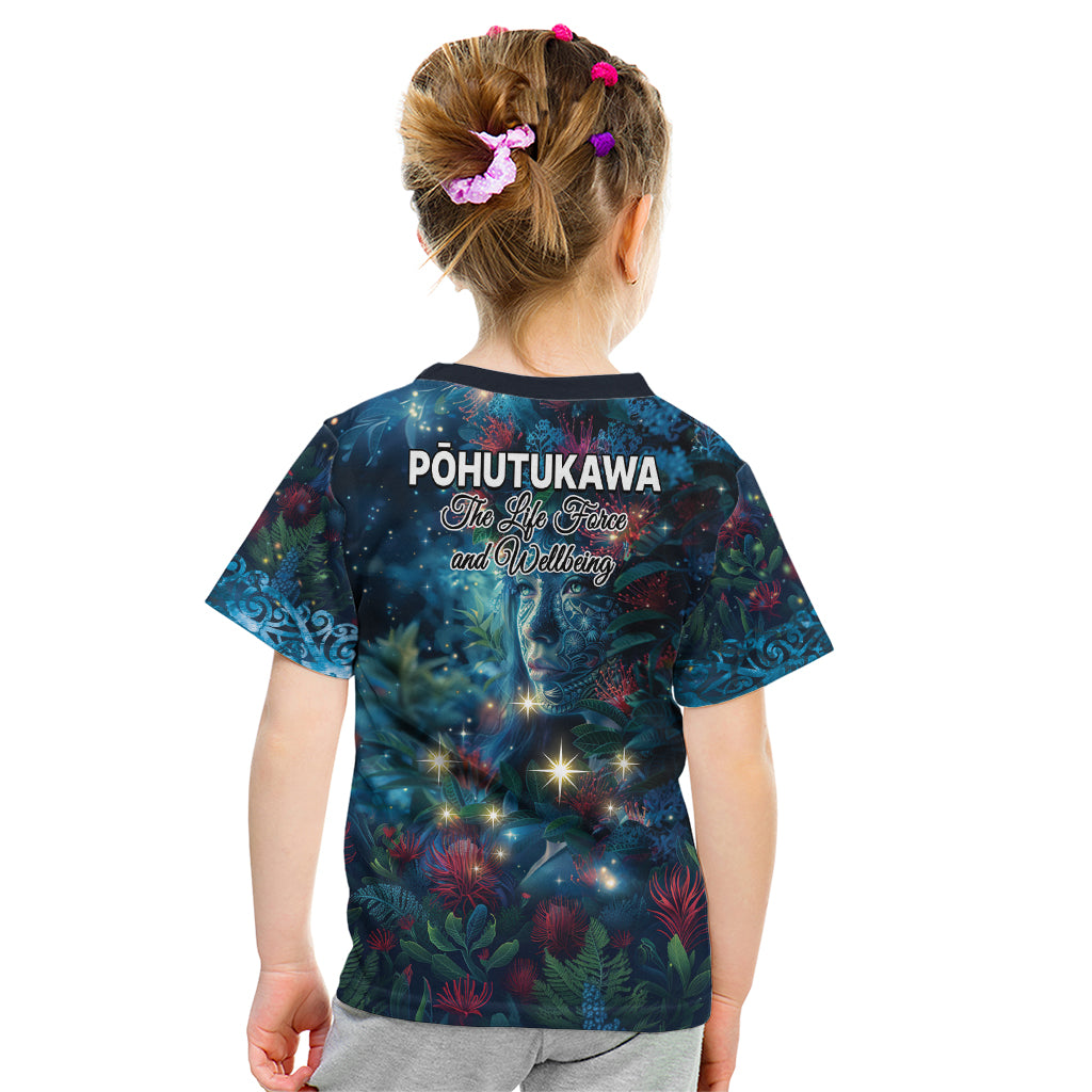 New Zealand Matariki Pohutukawa Kid T Shirt Te Mauri te Ora