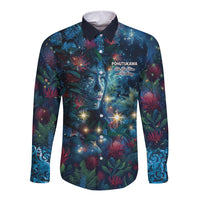 New Zealand Matariki Pohutukawa Long Sleeve Button Shirt Te Mauri te Ora
