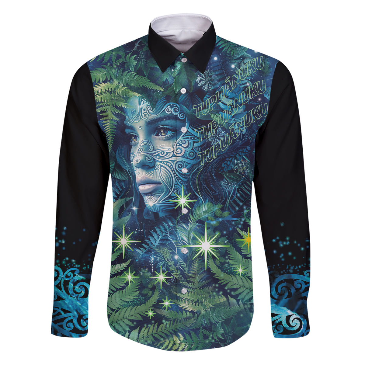 New Zealand Matariki Tupuanuku Family Matching Puletasi and Hawaiian Shirt Te W o te Hauhake LT9 Dad's Shirt - Long Sleeve Art - Polynesian Pride