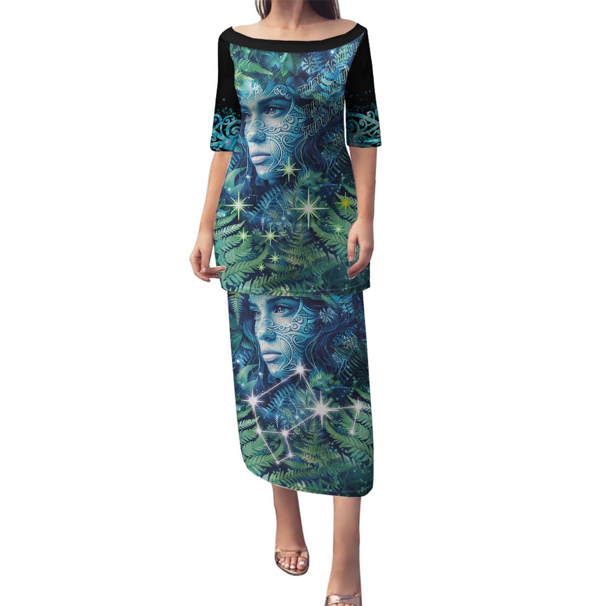 New Zealand Matariki Tupuanuku Family Matching Puletasi and Hawaiian Shirt Te W o te Hauhake LT9 Mom's Dress Art - Polynesian Pride