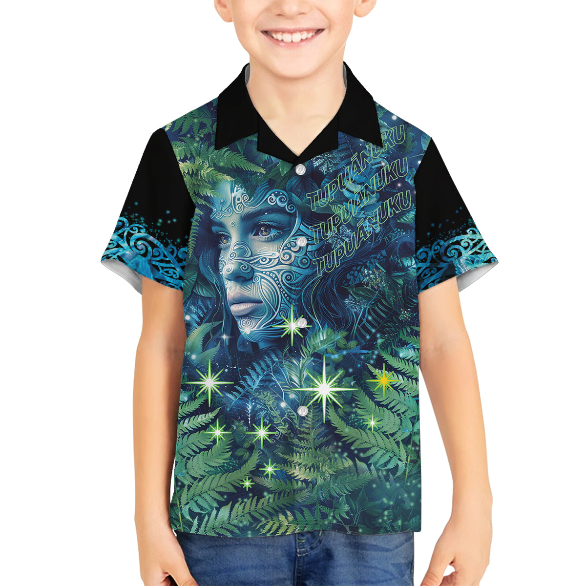 New Zealand Matariki Tupuanuku Family Matching Puletasi and Hawaiian Shirt Te W o te Hauhake LT9 Son's Shirt Art - Polynesian Pride