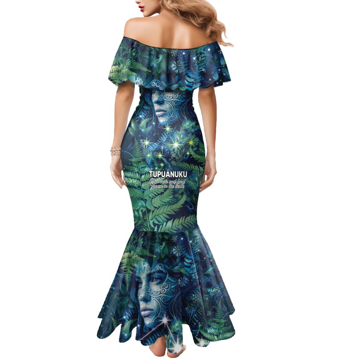 New Zealand Matariki Tupuanuku Mermaid Dress Te W o te Hauhake LT9 - Polynesian Pride