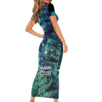 New Zealand Matariki Tupuanuku Short Sleeve Bodycon Dress Te W o te Hauhake LT9 - Polynesian Pride