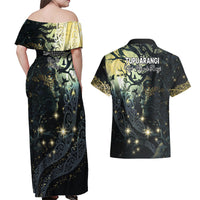 New Zealand Matariki Tupuarangi Couples Matching Off Shoulder Maxi Dress and Hawaiian Shirt Ng Kai o te Rangi LT9 - Polynesian Pride