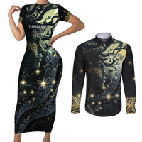 New Zealand Matariki Tupuarangi Couples Matching Short Sleeve Bodycon Dress and Long Sleeve Button Shirt Ng Kai o te Rangi LT9 Art - Polynesian Pride