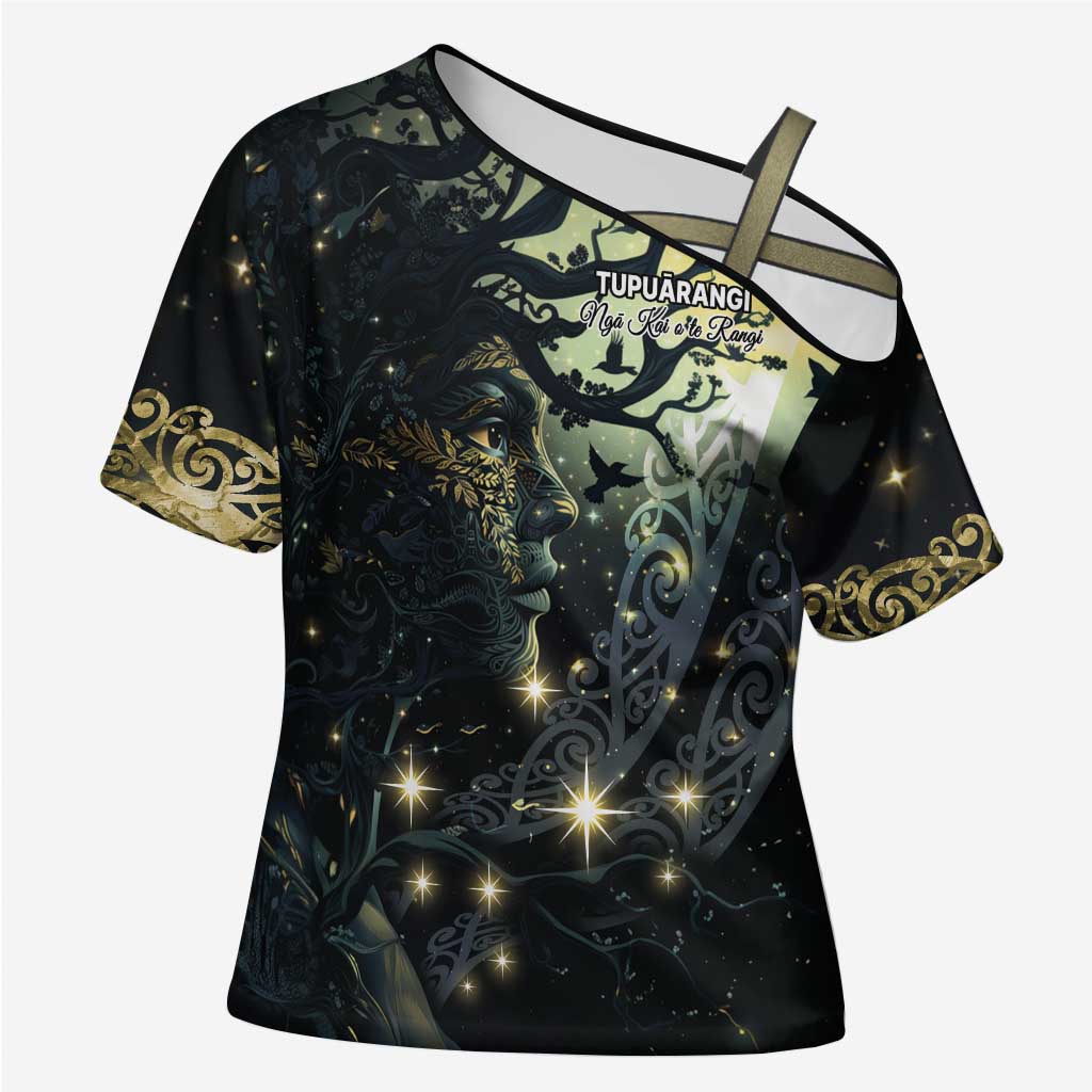 New Zealand Matariki Tupuarangi Cross Shoulder Shirt Ng Kai o te Rangi - Polynesian Pride