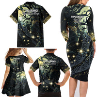 New Zealand Matariki Tupuarangi Family Matching Long Sleeve Bodycon Dress and Hawaiian Shirt Ngā Kai o te Rangi