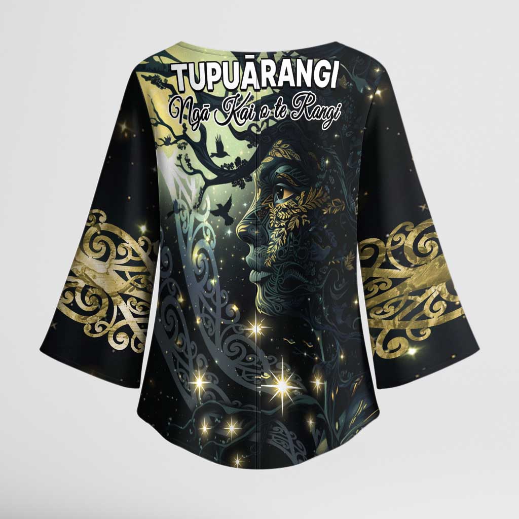 New Zealand Matariki Tupuarangi Kimono Sleeve Blouse Ng Kai o te Rangi - Polynesian Pride