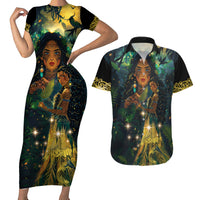 New Zealand Matariki Couples Matching Short Sleeve Bodycon Dress and Hawaiian Shirt Rongo Mori Wellbeing and Good Luck LT9 Art - Polynesian Pride