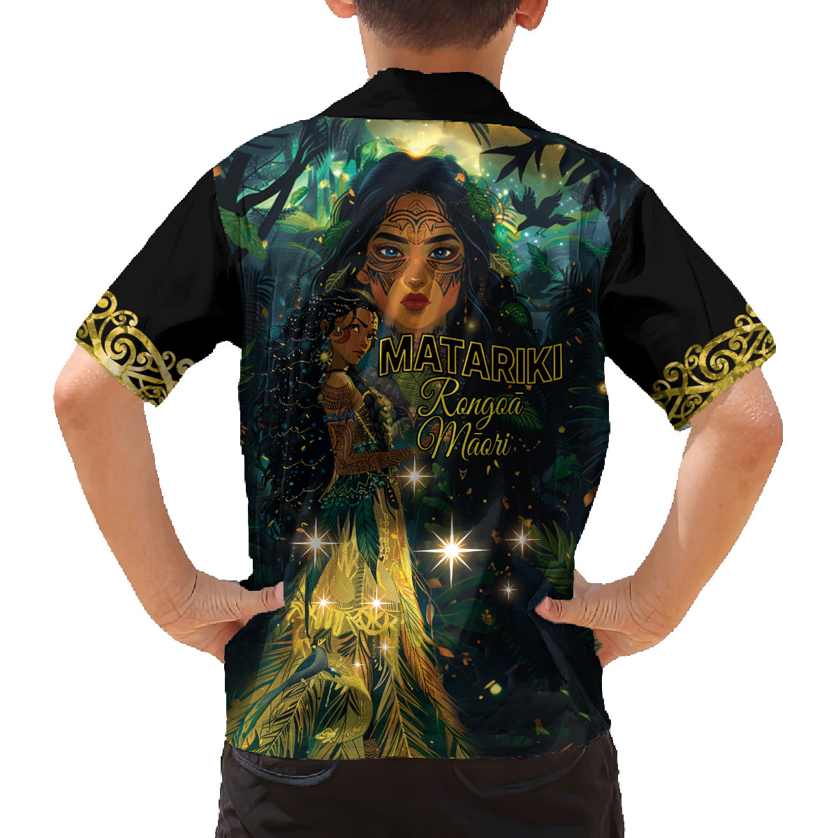 New Zealand Matariki Family Matching Puletasi and Hawaiian Shirt Rongo Mori Wellbeing and Good Luck LT9 - Polynesian Pride