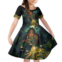 New Zealand Matariki Family Matching Puletasi and Hawaiian Shirt Rongo Mori Wellbeing and Good Luck LT9 Daughter's Dress Art - Polynesian Pride