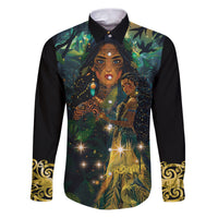 New Zealand Matariki Family Matching Puletasi and Hawaiian Shirt Rongo Mori Wellbeing and Good Luck LT9 Dad's Shirt - Long Sleeve Art - Polynesian Pride