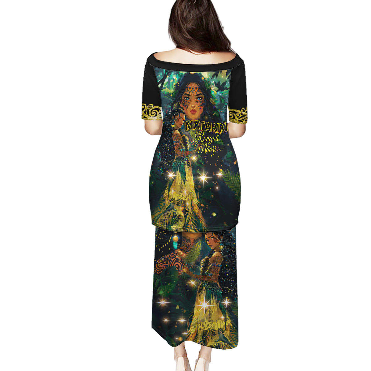 New Zealand Matariki Family Matching Puletasi and Hawaiian Shirt Rongo Mori Wellbeing and Good Luck LT9 - Polynesian Pride