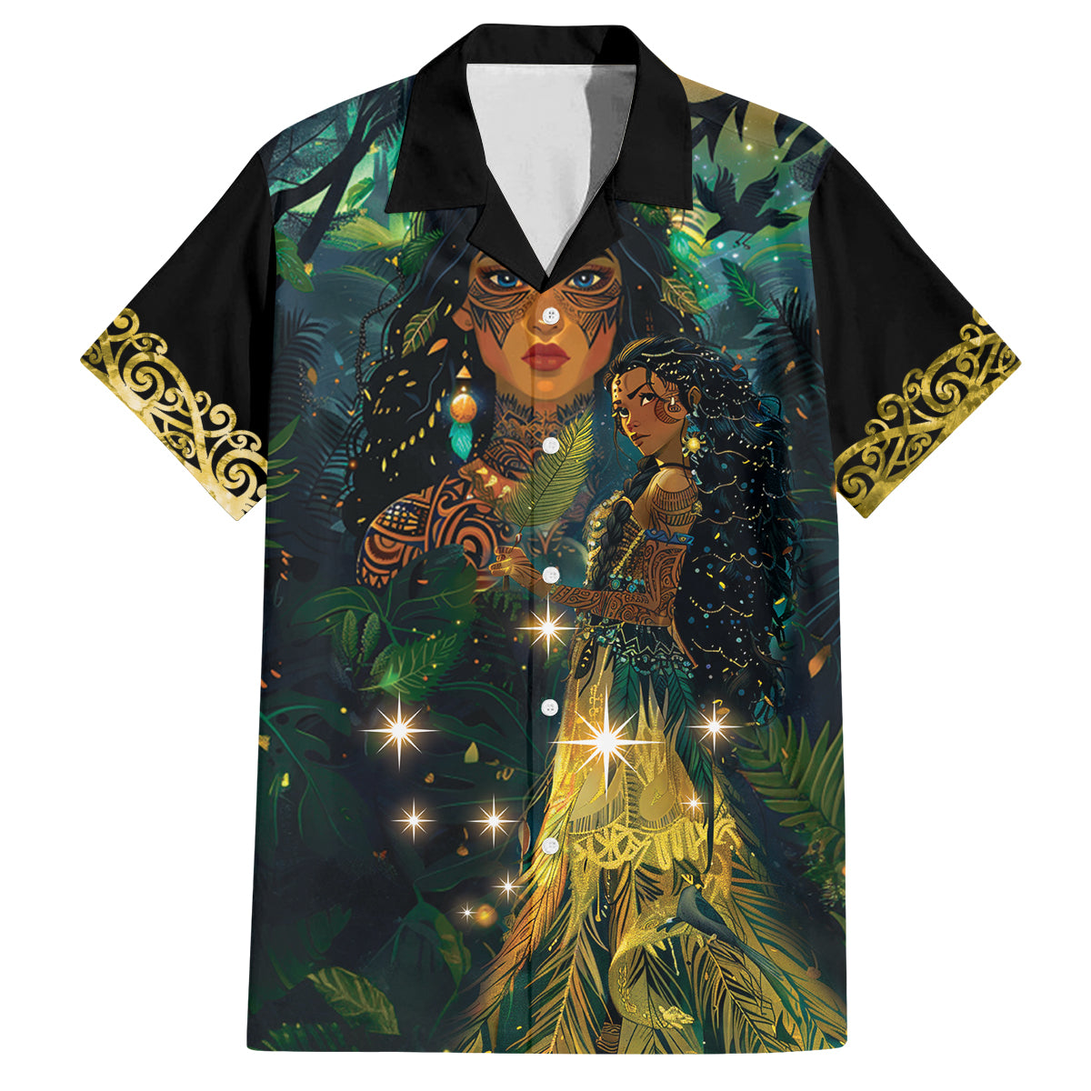 New Zealand Matariki Family Matching Summer Maxi Dress and Hawaiian Shirt Rongoā Māori Wellbeing and Good Luck