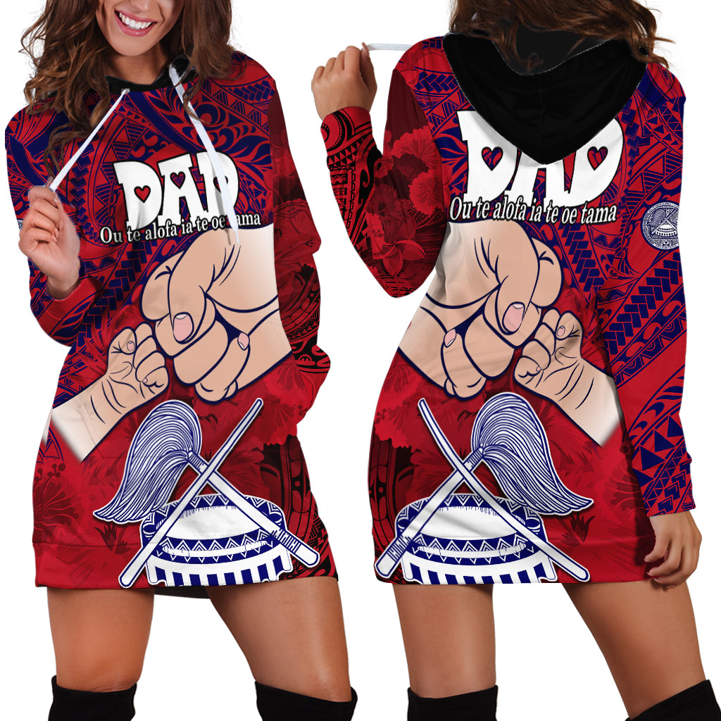 Dads Day American Samoa Hoodie Dress Dad Ou Te Alofa Ia Te Oe Tama - Polynesian Flowers Tribal LT9 - Polynesian Pride