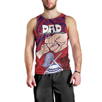 Personalised Fathers Day Polynesian Islands American Samoa Men Tank Top Dad Ou Te Alofa Ia Te Oe Tama - Polynesian Flowers Tribal LT9 - Polynesian Pride