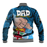 Dads Day Fiji Baseball Jacket Dad Au Lomani Iko - Polynesian Flowers Tribal LT9 - Polynesian Pride