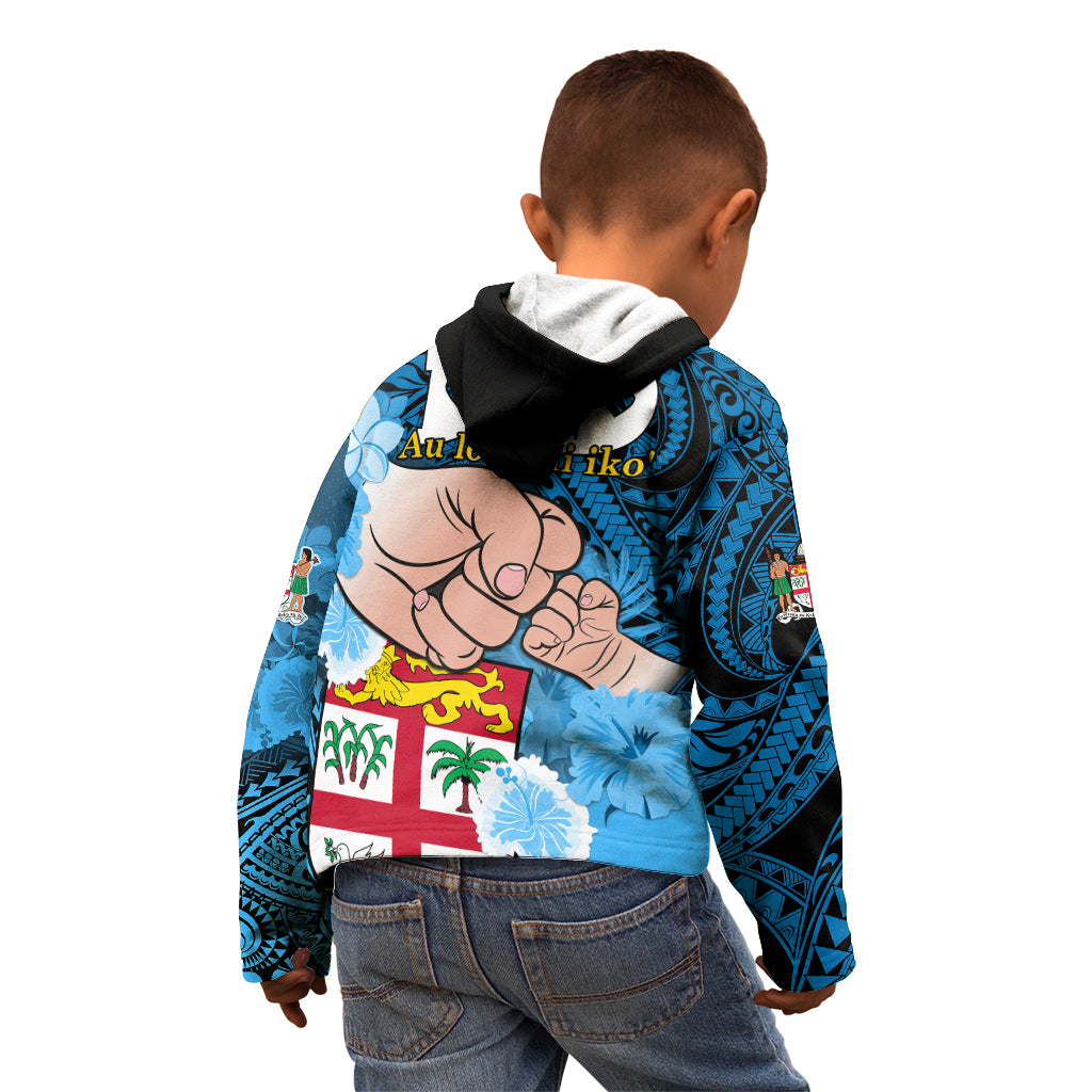 Dads Day Fiji Kid Hoodie Dad Au Lomani Iko - Polynesian Flowers Tribal LT9 - Polynesian Pride