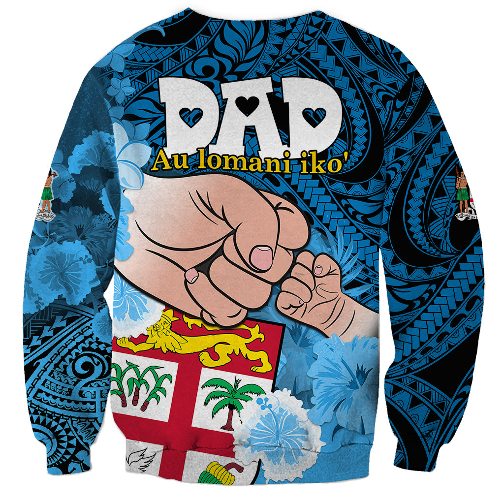 Dads Day Fiji Sweatshirt Dad Au Lomani Iko - Polynesian Flowers Tribal LT9 - Polynesian Pride