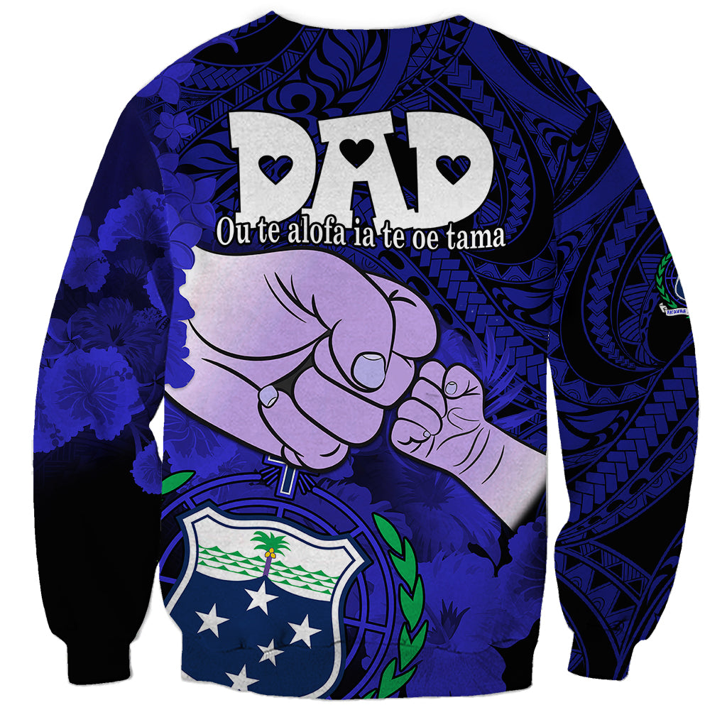Fathers Day Polynesian Islands Samoa Sweatshirt Dad Ou Te Alofa Ia Te Oe Tama - Blue Polynesian Flowers Tribal LT9 - Polynesian Pride