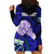 Personalised Dads Day Samoa Hoodie Dress Dad Ou Te Alofa Ia Te Oe Tama - Blue Polynesian Flowers Tribal LT9 - Polynesian Pride