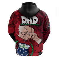 Fathers Day Polynesian Islands Samoa Hoodie Dad Ou Te Alofa Ia Te Oe Tama Red Polynesian Flowers Tribal LT9 - Polynesian Pride