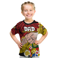 Dads Day Tonga Kid T Shirt Dad Ofa lahi atu - Polynesian Flowers Tribal LT9 Red - Polynesian Pride