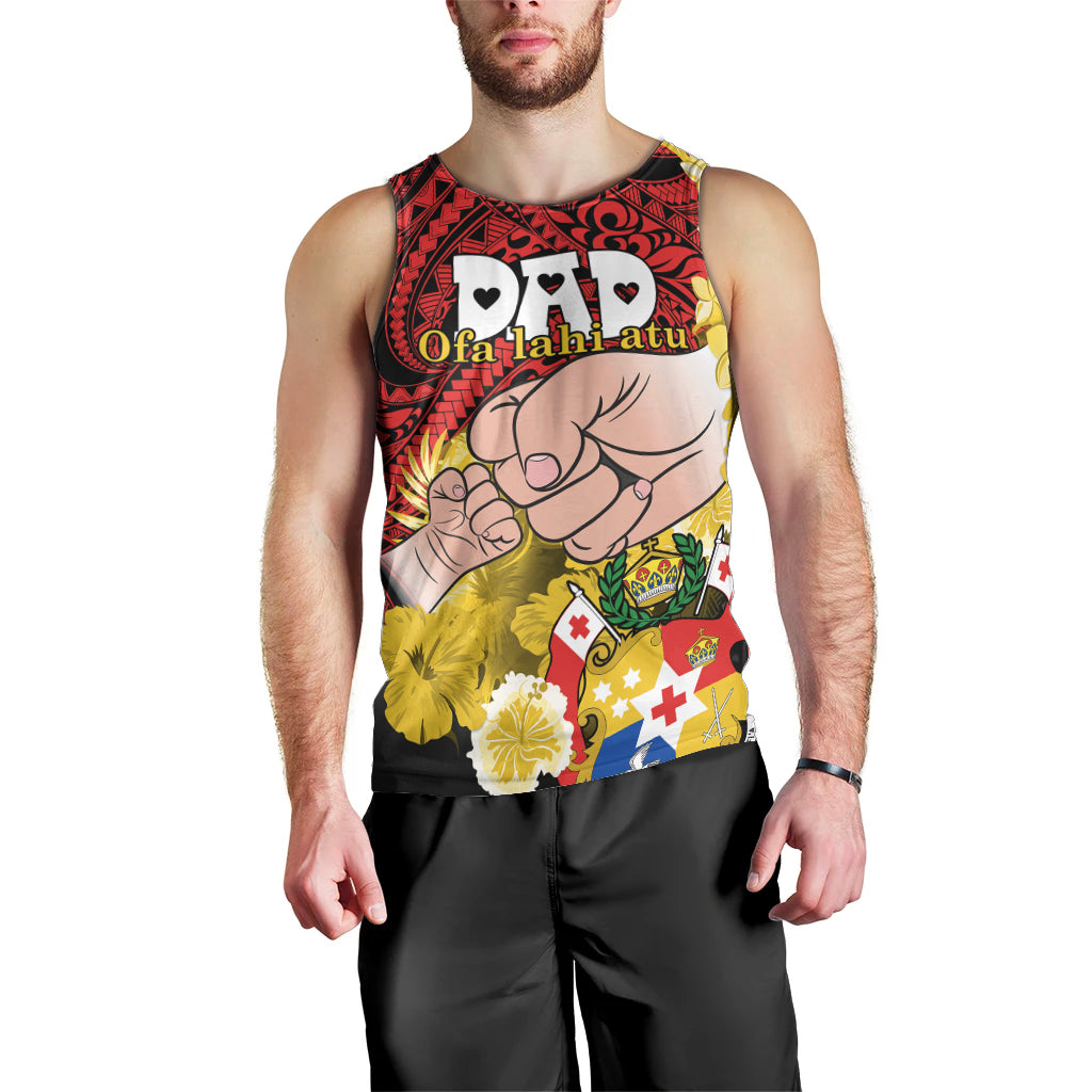 Fathers Day Polynesian Islands Tonga Men Tank Top Dad Ofa lahi atu - Polynesian Flowers Tribal LT9 - Polynesian Pride