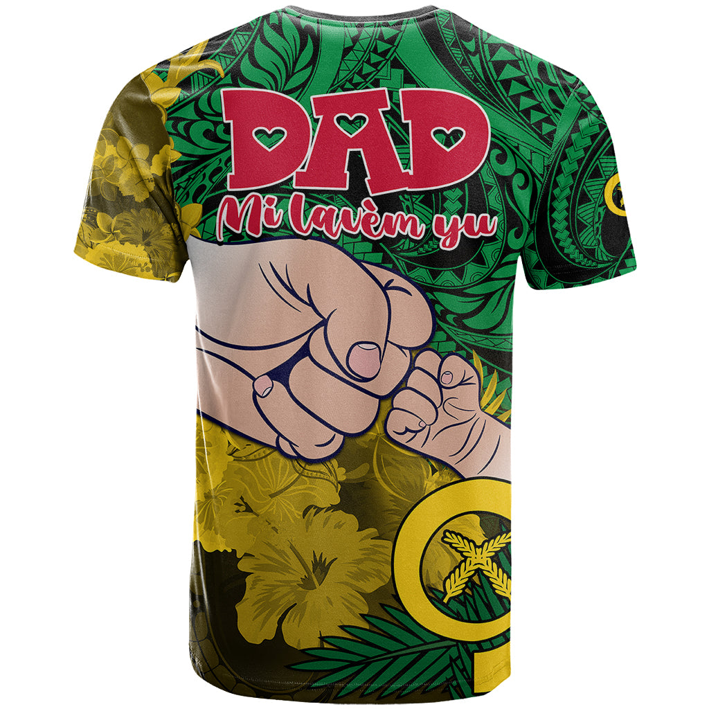 Dads Day Vanuatu T Shirt Dad Mi lavem yu Polynesian Flowers Tribal LT9 - Polynesian Pride