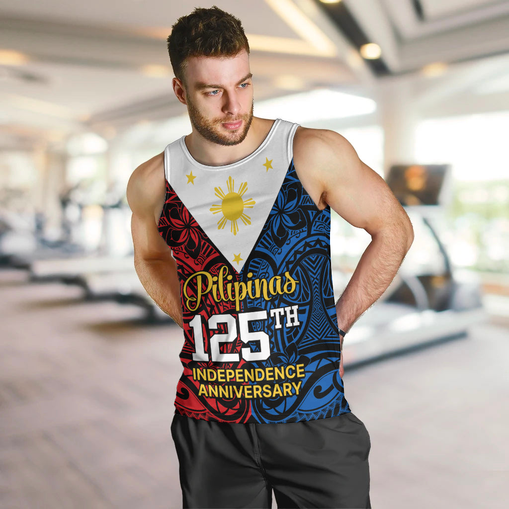Polynesian Philippines Men Tank Top Pilipinas Flag Style for 125th Independence Anniversary Black LT9 - Polynesian Pride