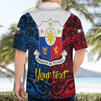 Personalised Polynesian Philippines Hawaiian Shirt Pilipinas Flag Style for 125th Independence Anniversary Black LT9 - Polynesian Pride