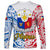 125th Independence Anniversary Philippines Long Sleeve Shirt Polynesian Pilipinas Flag Style - White LT9 - Polynesian Pride