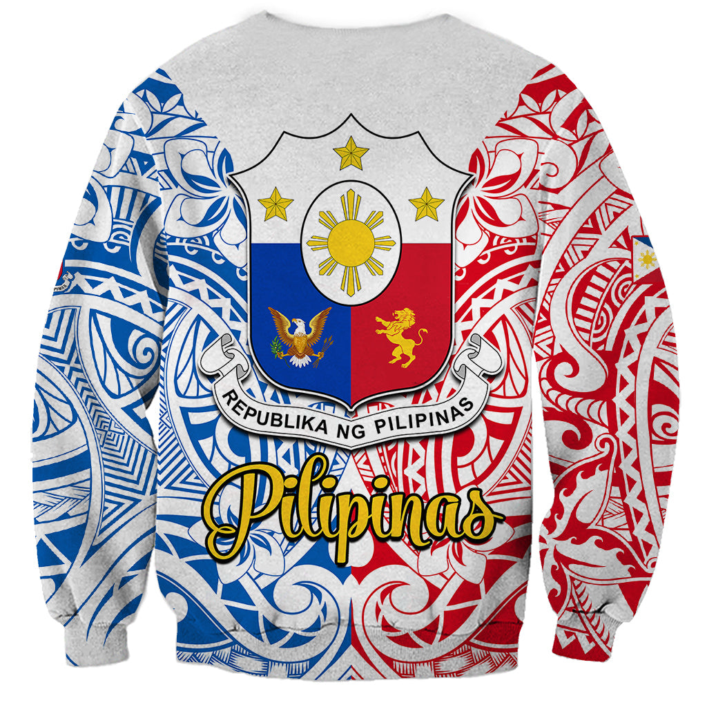 125th Independence Anniversary Philippines Sweatshirt Polynesian Pilipinas Flag Style - White LT9 - Polynesian Pride