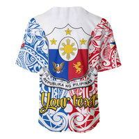 Personalised 125th Independence Anniversary Philippines Baseball Jersey Polynesian Pilipinas Flag Style - White LT9 - Polynesian Pride