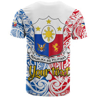 Custom 125th Independence Anniversary Philippines T Shirt Polynesian Pilipinas Flag Style White LT9 - Polynesian Pride