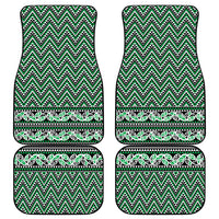 New Zealand Maori Niho Taniwha Car Mats Kakariki Mangopare and Puhoro Pattern