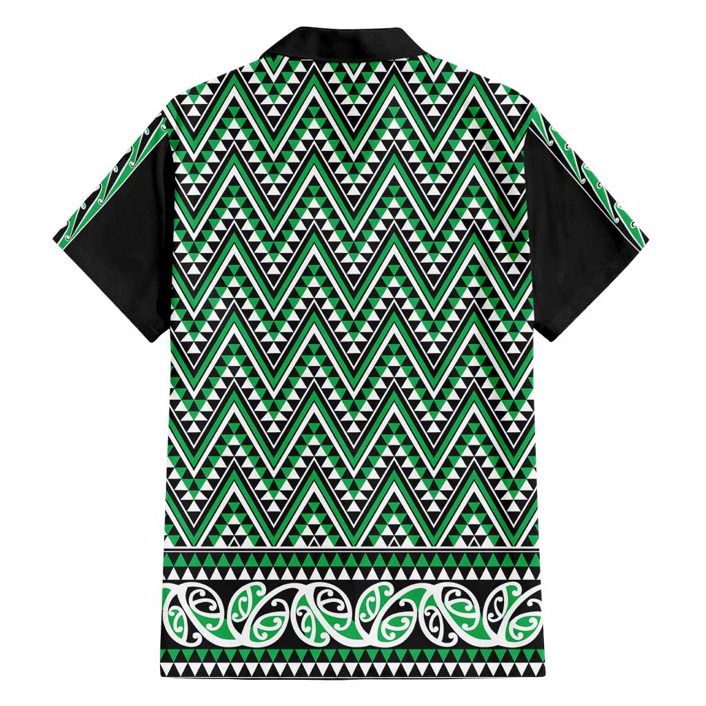 New Zealand Maori Niho Taniwha Family Matching Off Shoulder Maxi Dress and Hawaiian Shirt Kakariki Mangopare and Puhoro Pattern LT9 - Polynesian Pride