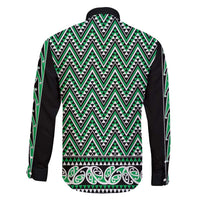 New Zealand Maori Niho Taniwha Family Matching Puletasi and Hawaiian Shirt Kakariki Mangopare and Puhoro Pattern LT9 - Polynesian Pride
