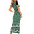 New Zealand Maori Niho Taniwha Family Matching Short Sleeve Bodycon Dress and Hawaiian Shirt Kakariki Mangopare and Puhoro Pattern