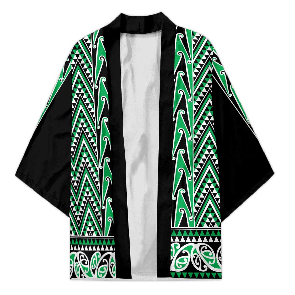 New Zealand Maori Niho Taniwha Kimono Kakariki Mangopare and Puhoro Pattern - Polynesian Pride