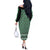 New Zealand Maori Niho Taniwha Off The Shoulder Long Sleeve Dress Kakariki Mangopare and Puhoro Pattern