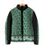 New Zealand Maori Niho Taniwha Padded Jacket Kakariki Mangopare and Puhoro Pattern - Polynesian Pride