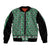 New Zealand Maori Niho Taniwha Sleeve Zip Bomber Jacket Kakariki Mangopare and Puhoro Pattern