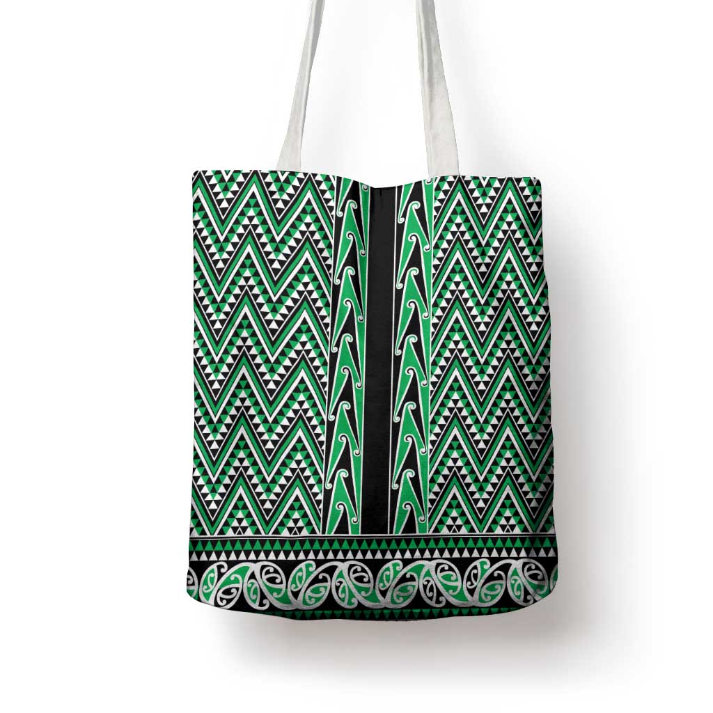 New Zealand Maori Niho Taniwha Tote Bag Kakariki Mangopare and Puhoro Pattern - Polynesian Pride