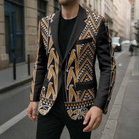 New Zealand Maori Niho Taniwha Blazer Karaka Mangopare and Puhoro Pattern - Polynesian Pride