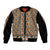 New Zealand Maori Niho Taniwha Bomber Jacket Karaka Mangopare and Puhoro Pattern