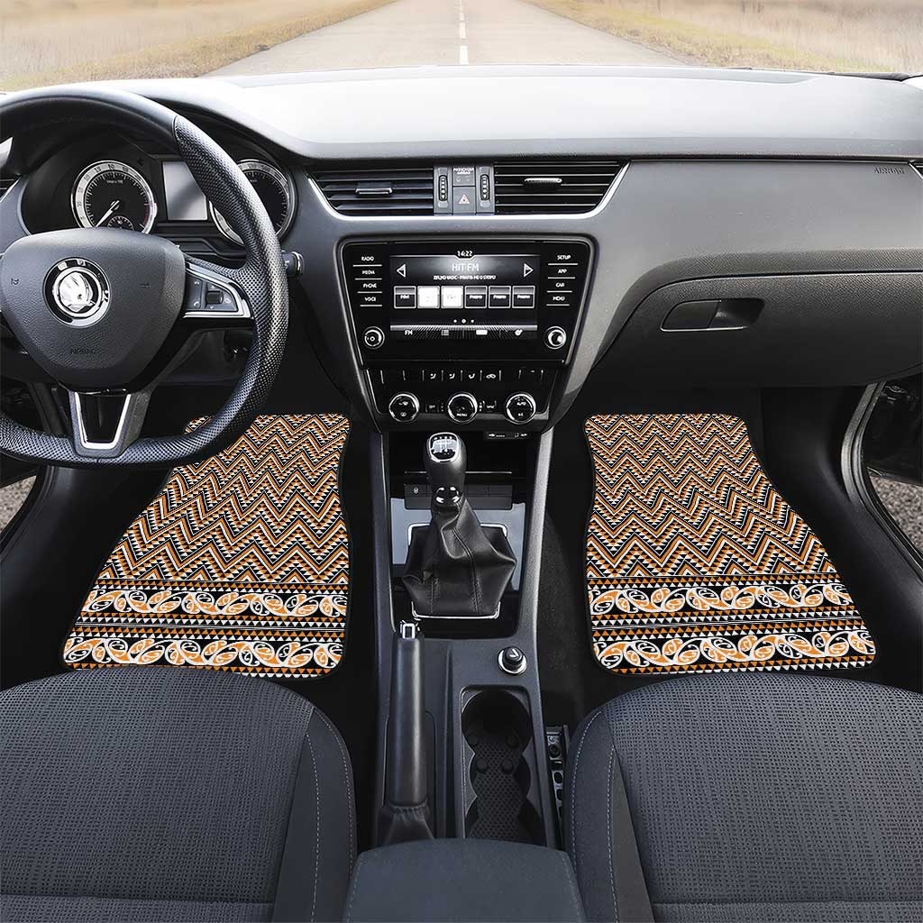 New Zealand Maori Niho Taniwha Car Mats Karaka Mangopare and Puhoro Pattern